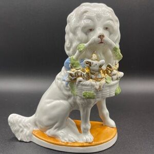 Antique German Porcelain Poodle Figurine